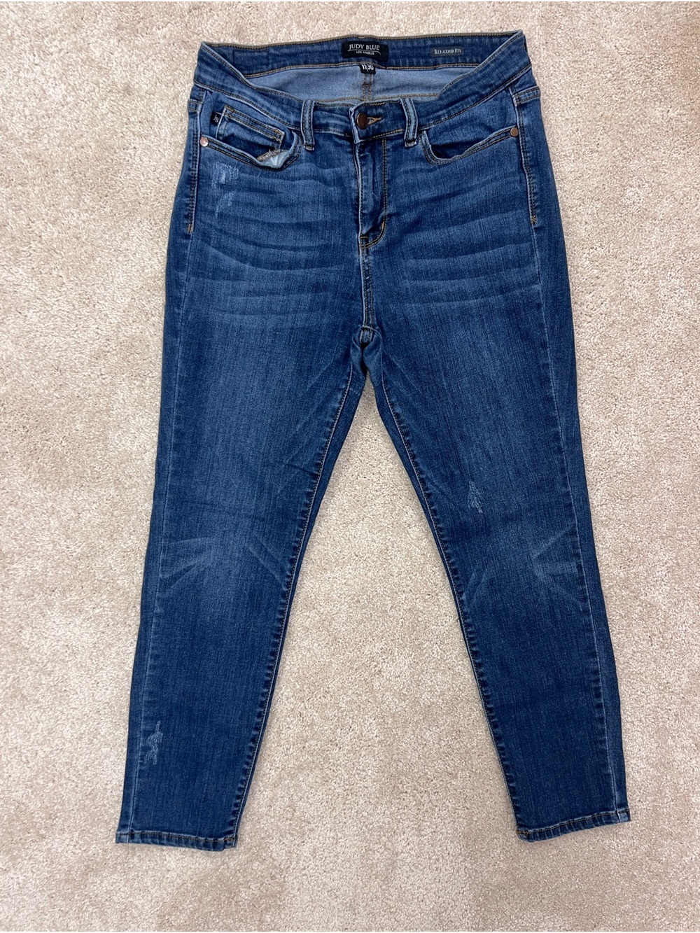 Judy Blue Relaxed Fit Jeans Sz 11/30 Distressed